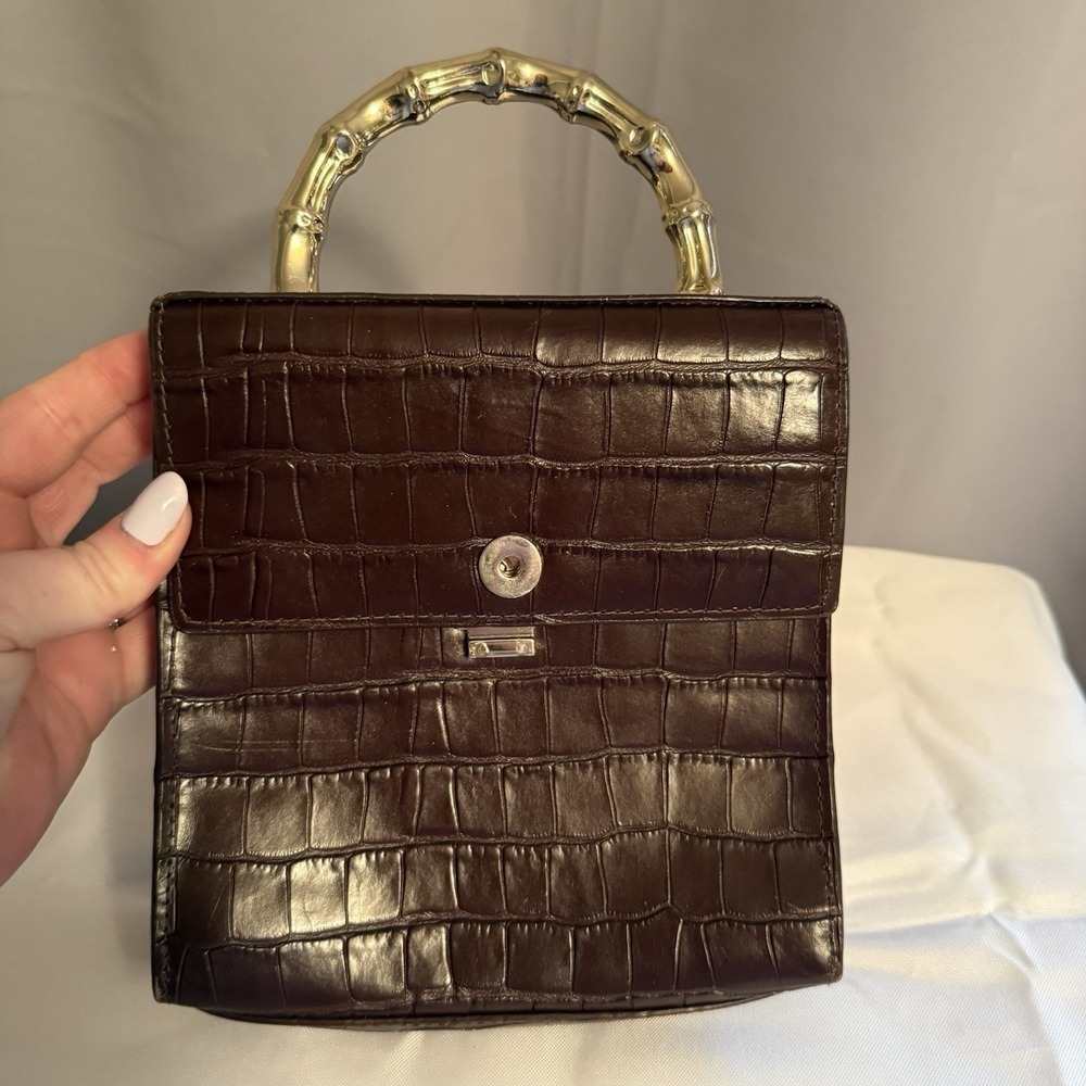 Loeffler Randall Dark Brown Tani Mini Top Handle Bag Purse Missing Clasp & Strap